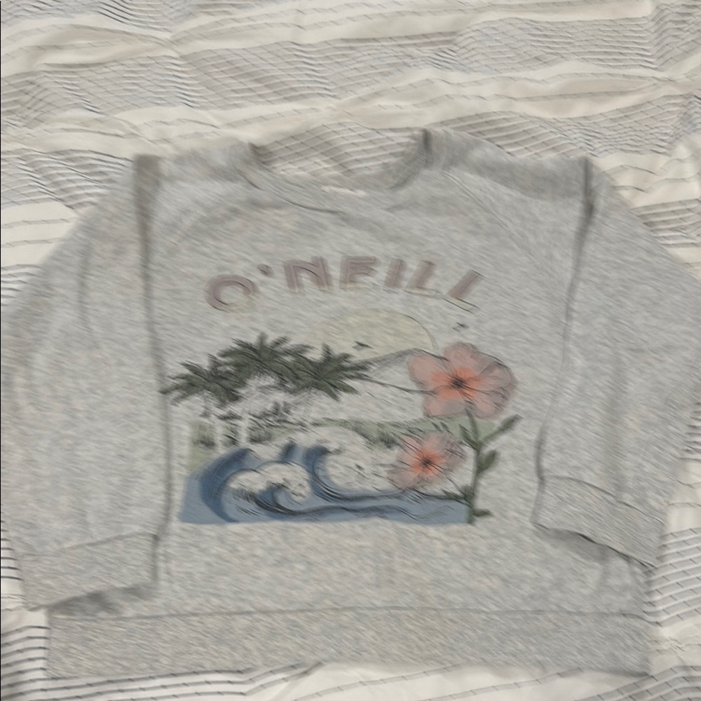 O'Neill Light Gray Tropical Graphic Sweatshirt